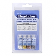 Beadalon Crimp Bead Variety Pack (1.3mm) Silver, Gold, Copper, Hematite
