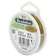 Beadalon stringing wire 7 strand 0.38mm Satin Gold