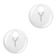 Metal charms initial Y Antique Silver (nickel free)