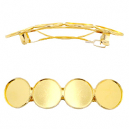 Settings hairpin metal for 4 cabochons 20 mm Gold