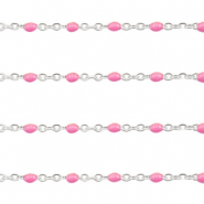 Stainless steel findings belcher chain 1mm Fuchsia-Silver