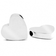 Stainless steel beads heart Silver