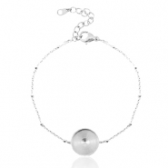 Polaris Steel bracelet with setting for 12mm cabochon ball Silver