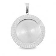 Polaris Steel charm with setting for 20mm cabochon Silver