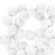 Natural stone beads Lava matt 8mm White