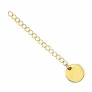 Stainless Steel findings extension chain coin 10mm Gold