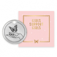 Girls Support Girls DQ European metal charms Antique Silver (nickel free) donation of 50%  to Free a Girl