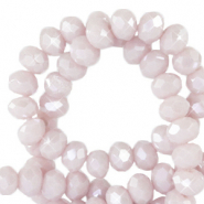 Top faceted beads 4x3mm disc Soft Purple Ash-Pearl Shine Coating