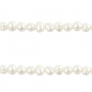 BQ Freshwater pearls vertical threading hole 4x5mm Natural White