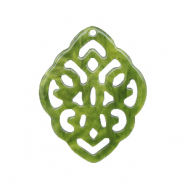 Resin pendants rhombus baroque Olive Green