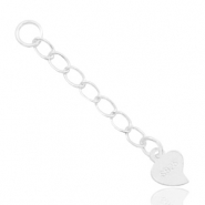 925 Silver findings extension chain heart Silver