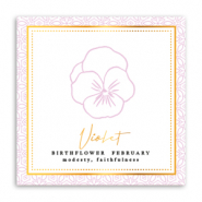 Jewellery cards Birth flower February-Violet Lilac Pink