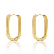 Stainless steel earrings oval Gold