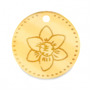 Plexx charms 20mm Birth flower December-Narcissus Gold