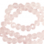 Top faceted beads 3x2mm disc Primrose Pink-Pearl Shine Coating
