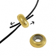 Stainless steel findings smart stopper bead 9x4mm Gold