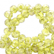 Top faceted beads 8x6mm disc Sundance yellow-Pearl Shine Coating
