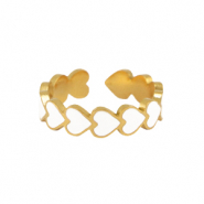 Stainless steel rings enamel heart White-Gold
