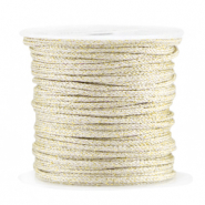 Macram&eacute; bead cord braided 2mm Gold-Ivory