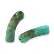 Acrylic beads tube Turquoise Marble