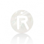 Shell pendants specials letter R White (natural colour)