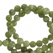 Natural stone beads Serpentine 4mm Olive Green