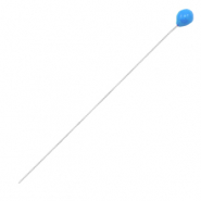 DQ European metal findings headpin 52mm Antique Silver-Petrol blue (nickel free)