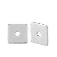 DQ European metal beads disc square 7mm Antique Silver (nickel free)