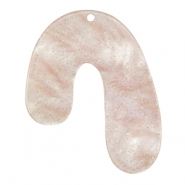 Resin pendants organic glitter Hortensia Pink