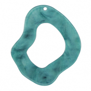 Resin pendants organic Petrol Blue