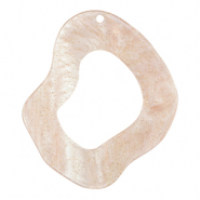 Resin pendants organic glitter Hortensia Pink