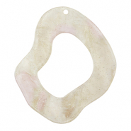 Resin pendants organic glitter Cashmere White