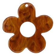 Resin pendants flower Topaz Brown