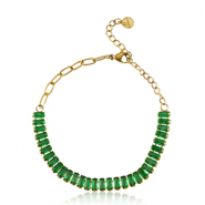 Stainless steel bracelets Gold-Green