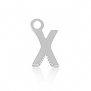 Stainless steel charms initial X Silver