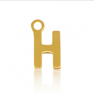Stainless steel charms initial H Gold