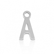 Stainless steel charms initial A Silver