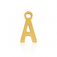 Stainless steel charms initial A Gold