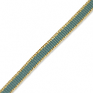 Ribbon Teal Blue-Gold