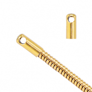 Stainless Steel findings end cap for belcher chain snake for chain snake &Oslash;2.5mm Gold