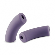 Acrylic tube beads matt Paisley Purple