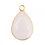 Natural stone charms drop Icy White-Gold