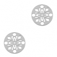 Stainless steel charms connector bohemian 14mm Silver