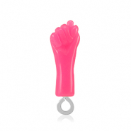 Resin pendants "Mano Fico" Neon Pink-Silver