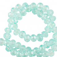 Top faceted beads 3x2mm disc Light Turquoise Blue