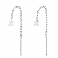 Stainless steel earrings flower Silver