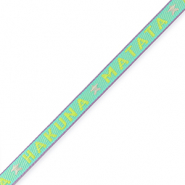 Ribbon text "hakuna matata" Blue-Yellow