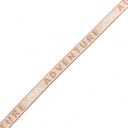 Ribbon text "adventure" Beige-Brown