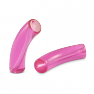 Acrylic tube beads Magenta Purple