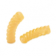Acrylic tube beads twisted Transparent Spectra Yellow